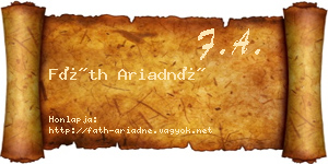 Fáth Ariadné névjegykártya
